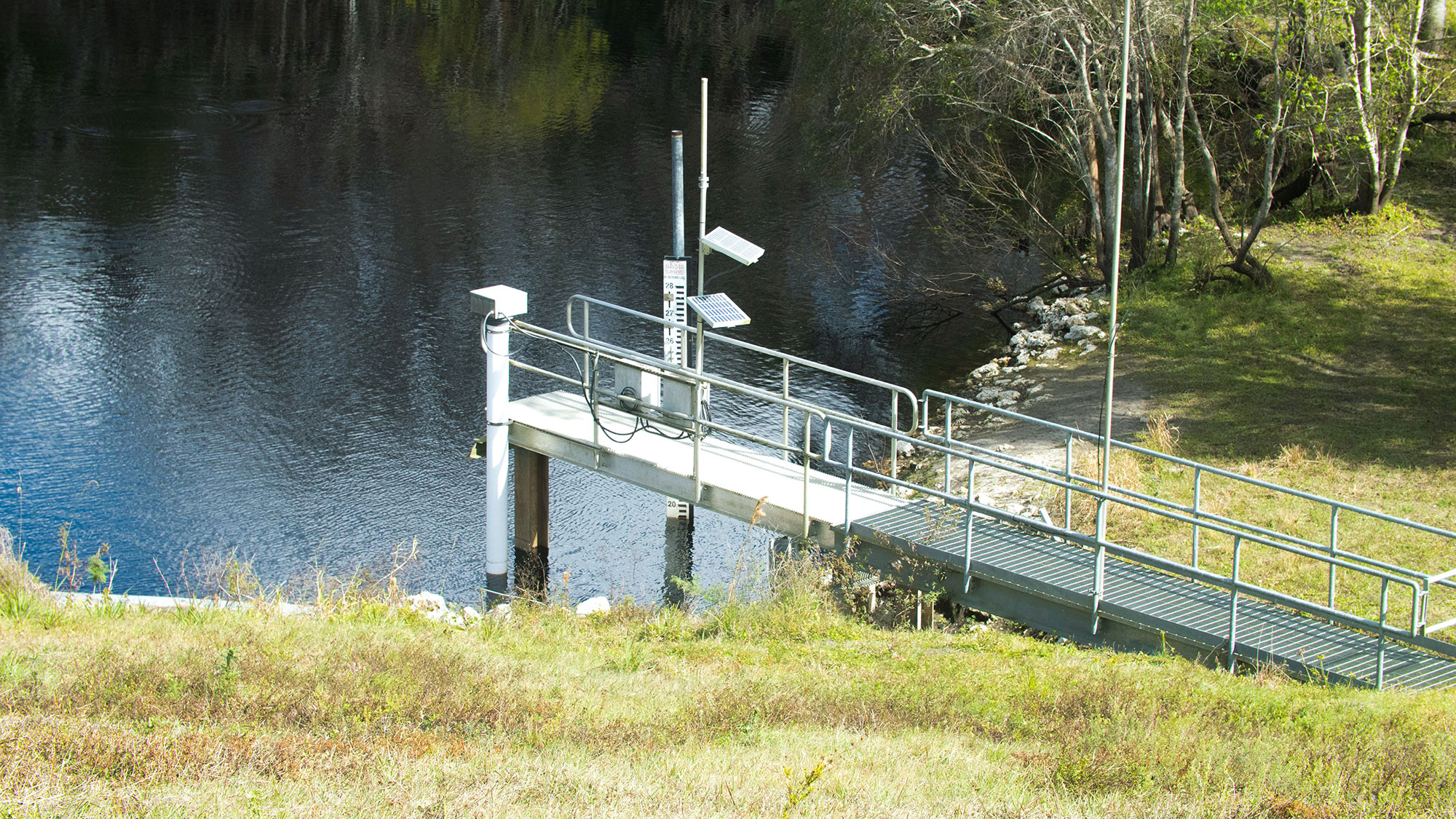 Surface water monitoring station on the Taylor Creek Reservoir.